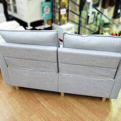 2人掛けソファ 布張 幅125×奥行72×高さ82cm グレー