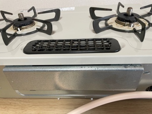 [Rinnai 魚グリル付き、ケーブル付き] 2個口都市ガス用ガスコンロ