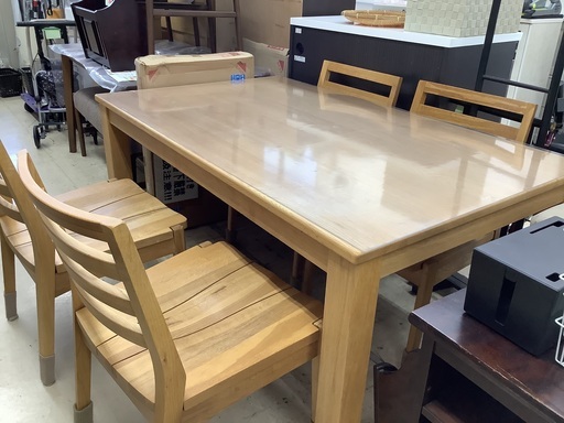 大川 新城家具 4人用 ダイニングセット 管C220301AK (ベストバイ 静岡県袋井市)