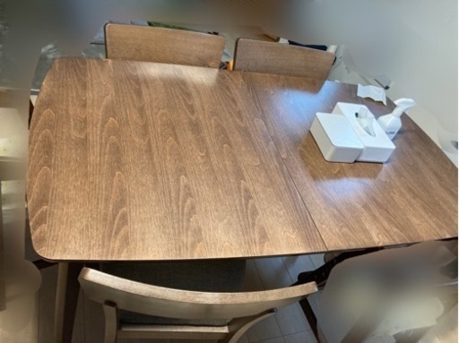 ダイニングテーブルセット 5点 延長テーブル