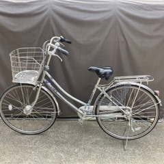 26インチシルバー三段ギア自転車