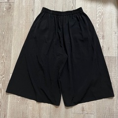 GU ジーユー ワイドパンツ ガウチョパンツ 黒 Sの画像