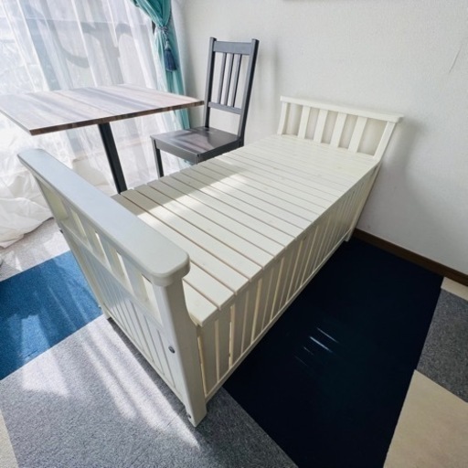 【ご成約済】ほぼ新品❣️IKEA ベンチ 白 収納スツール