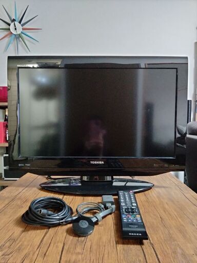 東芝REGZA26インチ美品・ケーブル\u0026クロムキャスト付