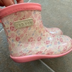 花柄　長靴　ピンク　14cmの画像