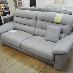 NITORI　ニトリ　3人用布張りソファ　Nポケット　A12　ハイバック　ミドルグレー　