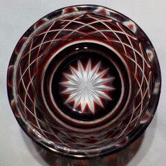 島津薩摩切子 復元 猪口 紅