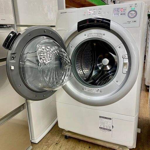 美品【 SHARP 】シャープ 洗濯7.0㎏/乾燥3.5㎏ ドラム式洗濯機 奥行スリム マンションにもちょうどいい、コンパクトタイプ 