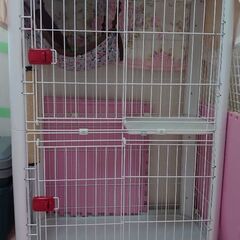 猫用ケージ（美品）ハンモック、爪研ぎ、トイレ、猫砂、爪切り、首輪...