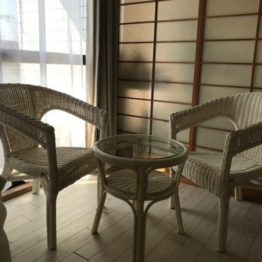 籐テーブル椅子セット
