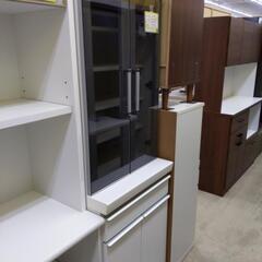 ⭐️カラーガラス使用！⭐️ 松田家具 カップボード 食器棚 レンジボード オートクローズ 0303-03