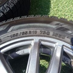 スタッドレス155/65R13 タイヤアルミホイール付きの画像