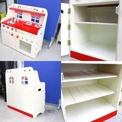 マザーガーデン 木製 キッチン 野いちご オープンキッチン 赤 秤 鍋 おままごとセット 札幌市 屯田店の画像