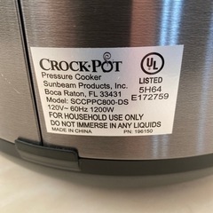 圧力鍋　スロークッカー　CROCK・POT クロックポット　CROCK POTの画像