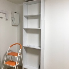 天井に突っ張る棚 本棚 