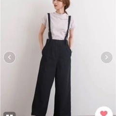 デニム　ワイドサロペット　未使用！の画像