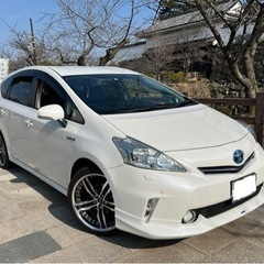 プリウスアルファ！7人乗り！フルモデリスタ！シャレン深リム19インチアルミホイール！距離少なく車検ロング！の画像