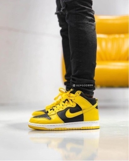 【25.5cm】NIKE DUNK HI BLACK & varsity maize