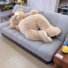 ソファーベッド✨幅180cm✨ブラウン系✨下部に収納あり✨3Pソファ✨サイドテーブル付き2Pソファ✨比較的キレイなお品です✨中古品【こちらは店舗です。浜村鹿野温泉ICから3分 買取本舗 宮本リサイクル 営業時間9～19時 定休日水曜のみ←連絡できませんm(_ _)m】 G169の画像