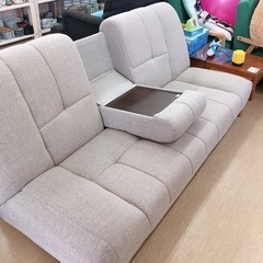 ソファーベッド✨幅180cm✨ブラウン系✨下部に収納あり✨3Pソファ✨サイドテーブル付き2Pソファ✨比較的キレイなお品です✨中古品【こちらは店舗です。浜村鹿野温泉ICから3分 買取本舗 宮本リサイクル 営業時間9～19時 定休日水曜のみ←連絡できませんm(_ _)m】 G169の画像
