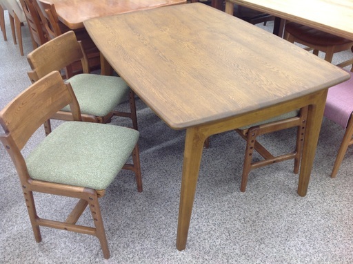 起立木工 木製 ブラウン ダイニング5点セット【9651188】