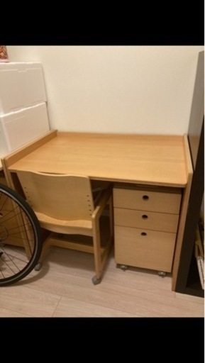 木製勉強机セット　無印