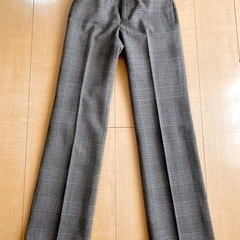 センタープレスパンツ　Sサイズ　グレージュ　グレンチェック