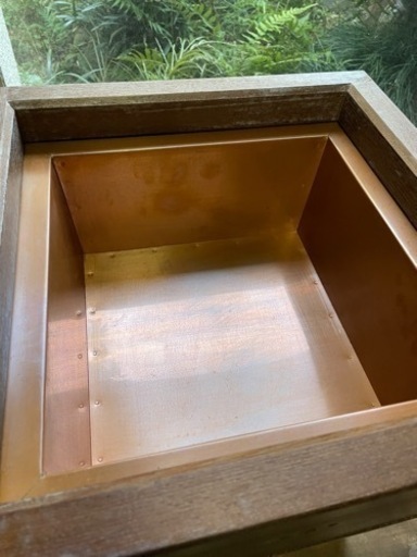 ■ 置炉　炉縁付き　銅　茶道具　茶室　茶道 