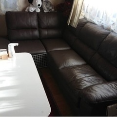 本革カウチソファ　ニトリ　ウォール3の画像