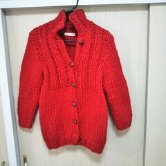 値下げしました。赤い分厚いセーター?カーディガン