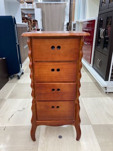 4段ミニチェスト　ブラウン