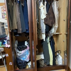 家具タンス茶中古傷あり大容量無料の画像