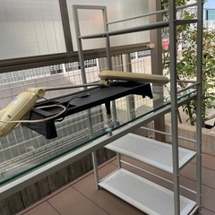 パソコンデスク　ガラス天板の画像