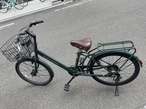 自転車　グリーン　マットグリーン　6段変速　24インチ