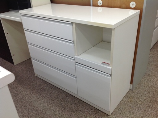 ニトリ 木製 ホワイト ダンパー式 キッチンカウンター【9650033】