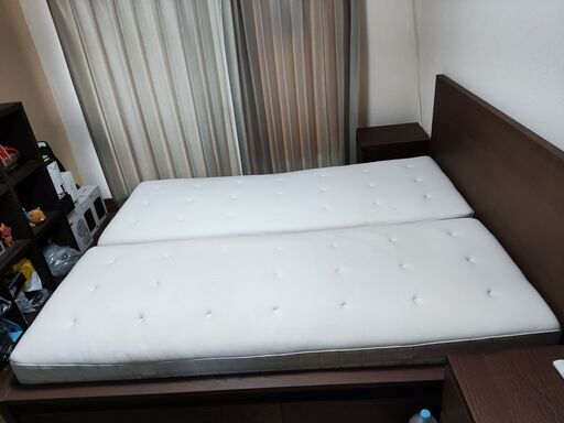 IKEA MALM フールセット（160x200 cm）：ベッドフレーム、HYLLESTADマットレス（ラテックス付き）、突き板、ベッ