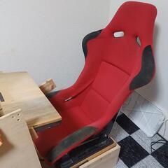フルバケットシート 赤 汎用シートレール付き