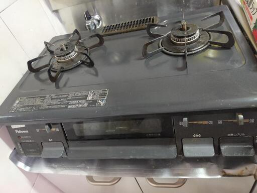 【3/23まで】ガスコンロ　Paloma 水無し片面焼きグリル ガステーブル IC-N86B-R　二口コンロ