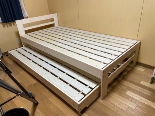 【急募】北欧パインフレーム すのこ親子ベッドフレーム