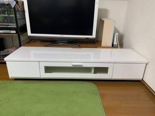決まりました。テレビ台　テレビボード　テレビラック　光沢ホワイト　鏡面ホワイト