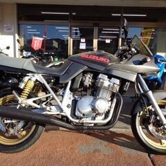 NO.4188　ＧＳＸ４００Ｓカタナ　水冷４サイクル１６バルブ４気筒４００ｃｃ　前後１７インチホイールカスタム　ガンメタリック　 ☆彡の画像