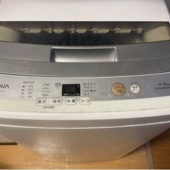 アクア AQUA 全自動洗濯機 4.5kg 送風 乾燥機能付き AQW-S45Eの画像