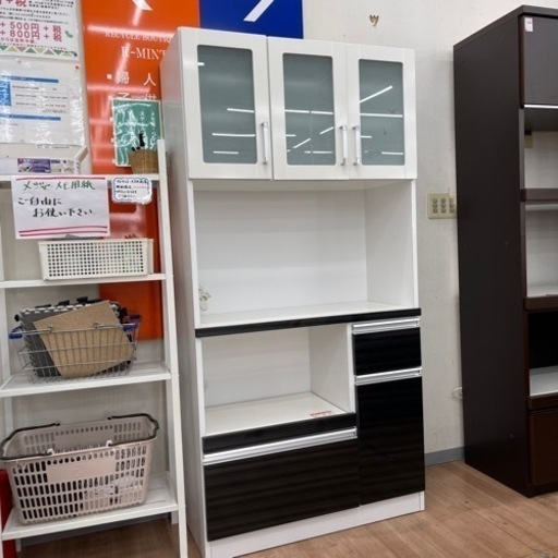 ☆ジモティ割あり☆ ニトリ 食器棚 ダークブラウン H204×D50×W120