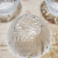 新品　素麺鉢　ガラス食器　大鉢３個　小鉢３個セット　流水模様の画像