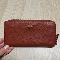 ★中古品★ COACH オレンジ 長財布 アコーディオンジップ