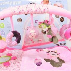 【おみせっち】ちょっと訳あり 定価12,800円 Nattou ナチュー スクエア型ベビープレイマット ピンクの画像