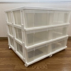 【美品】アイリスオーヤマ　押入れチェスト　ＯＣ－７４６　ホワイト／クリアの画像