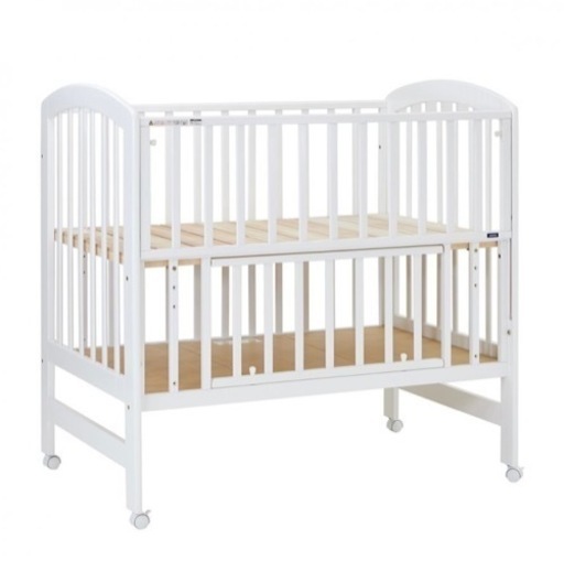 【未使用】ハイポジション ベビーベッド（ホワイト）カトージ KATOJI