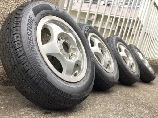【20年製・バリ山】ブリヂストン　145/80R12 バン用タイヤ　マルチホイール4本