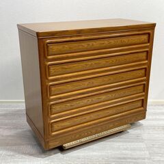 府中家具 ナラ材使用 高級桐箪笥 5段 和箪笥 整理箪笥 タンス...